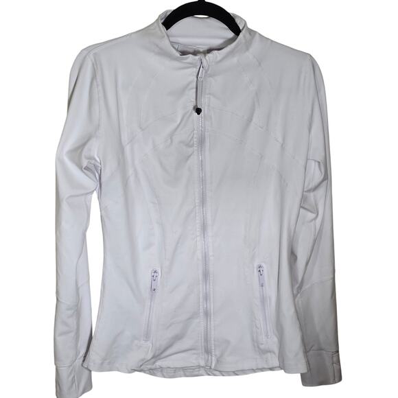Lulemon Define Full Zip Jacket Luon White Reflective Logo On Back Size 8 - Picture 1 of 9